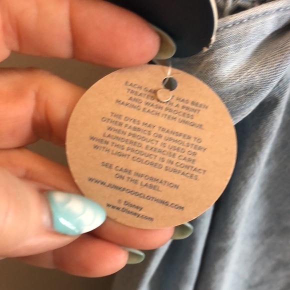 Disney/Junk Food Jeans Chambray Paper Bag Waist Mickey Cropped Embroidered 1X - Picture 12 of 14